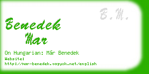 benedek mar business card